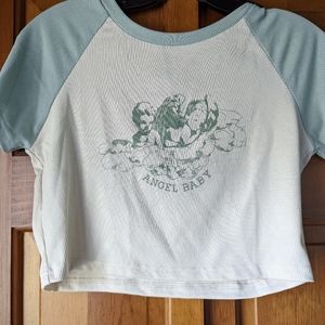 Angel baby ribbed crop top